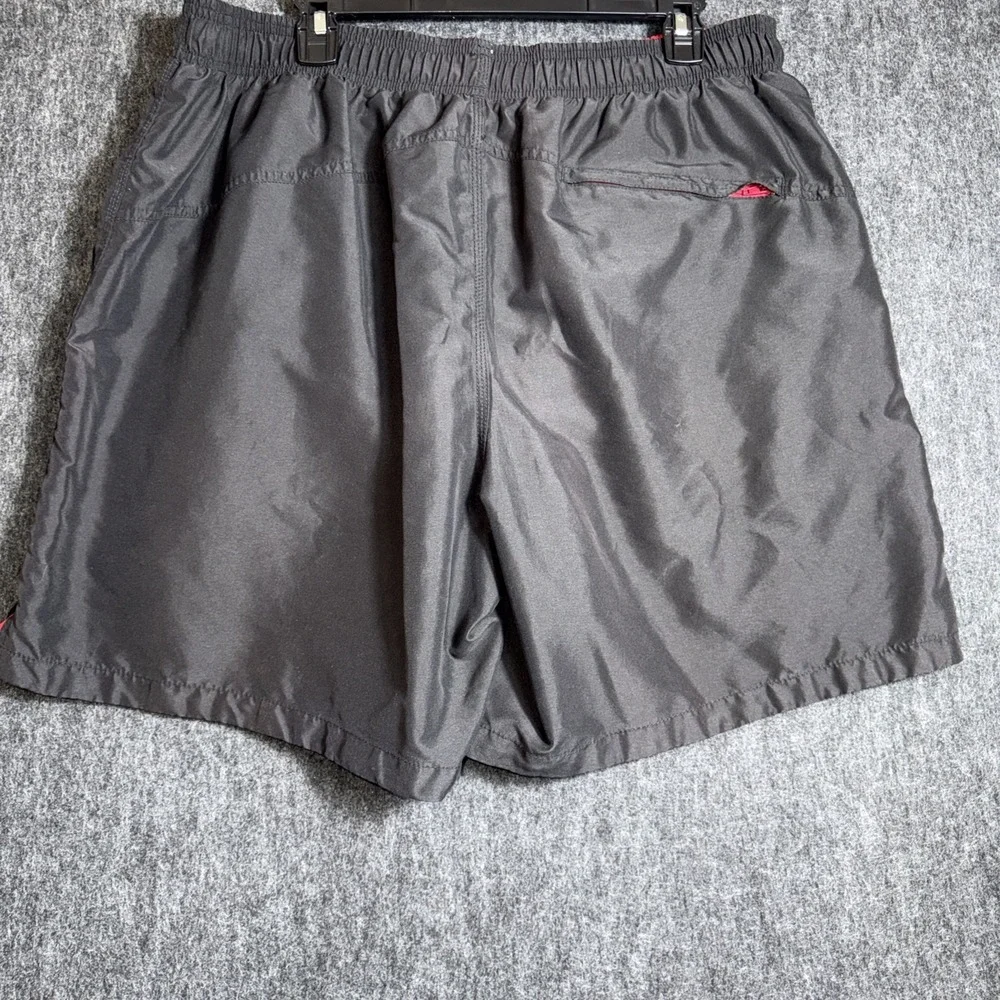 Speedo‎ Men's Large XL Swim Sport Trunks Shorts Black Drawstring Lined Pockets